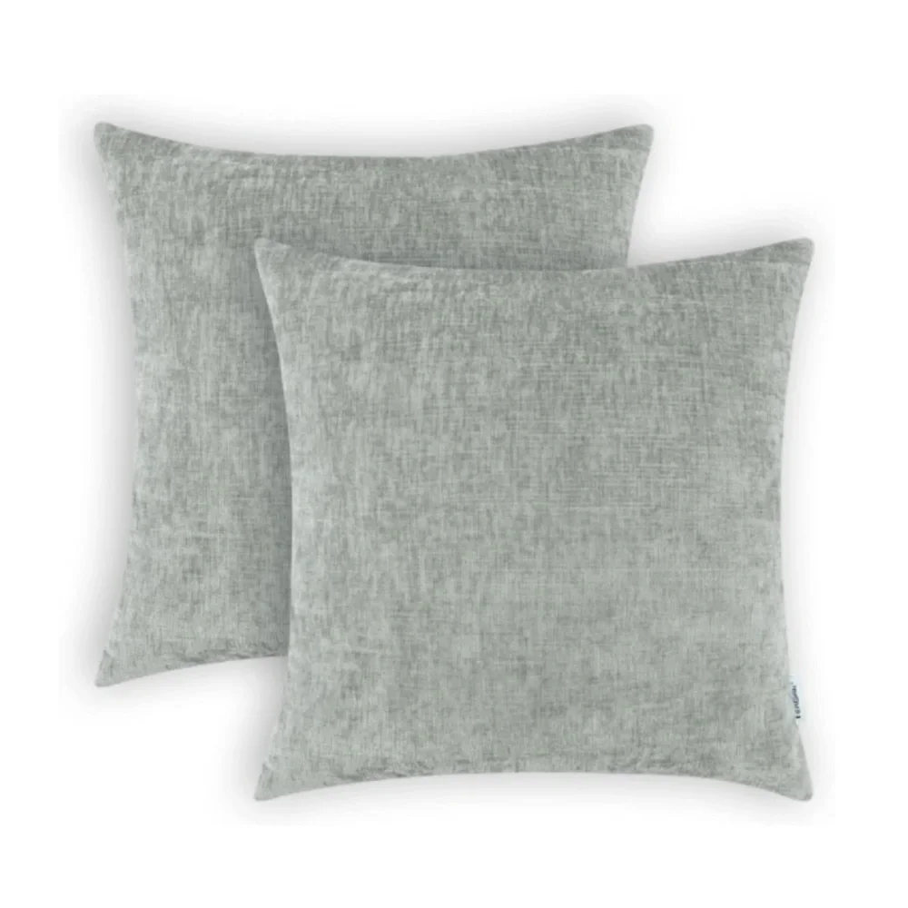 Luxury Home | Elegant Soft Grey Luxe Chenille Textured Throw Pillow Covers